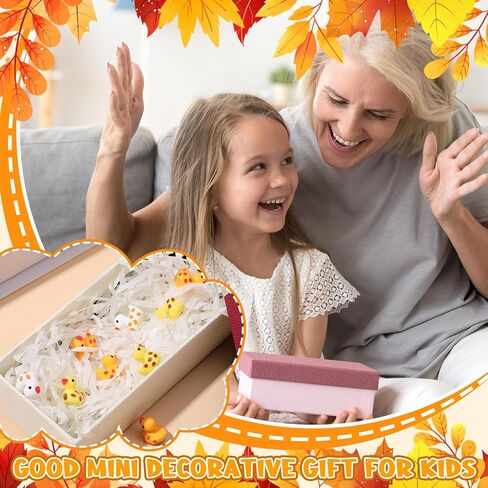 120 PCS Autumn Mini Resin Ducks Tiny Thanksgiving Day Resin Ducks Mini Animal Statue Suitable for Dollhouse DIY Cake Garden Landscape Aquarium Birthday Party Decoration in Saudi Arabia