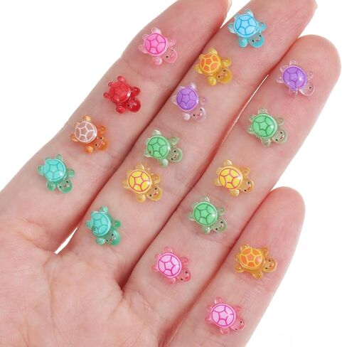 100 Pcs Mini Turtles Resin Tiny Turtles Luminous Dollhouse Miniatures Mini Animals Miniature Garden Figurines Figurines Glow In The Dark Miniatures Resin Cute For Fairy Garden Micro Decoration in Saudi Arabia