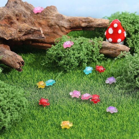 100 Pcs Mini Turtles Resin Tiny Turtles Luminous Dollhouse Miniatures Mini Animals Miniature Garden Figurines Figurines Glow In The Dark Miniatures Resin Cute For Fairy Garden Micro Decoration in Saudi Arabia