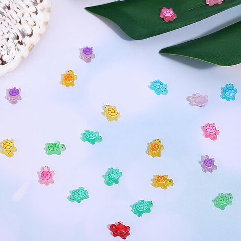 100 Pcs Mini Turtles Resin Tiny Turtles Luminous Dollhouse Miniatures Mini Animals Miniature Garden Figurines Figurines Glow In The Dark Miniatures Resin Cute For Fairy Garden Micro Decoration in Saudi Arabia