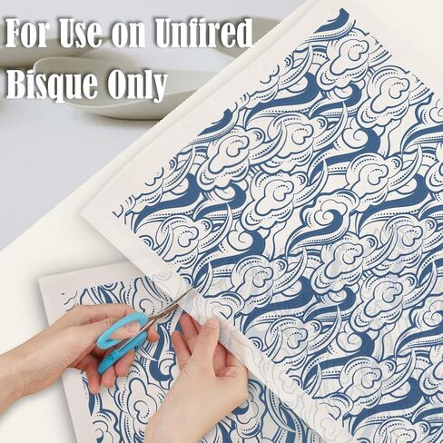 Superdant 5pcs Snowlflakes Undergaze نقل لفرقة ثلج الطين نقل ورقات سيراميك سيراميك ملصقات لنقل الفخار DIY الحرف اليدوية لوازمة المياه ماء 14.6x20.5 في in Saudi Arabia
