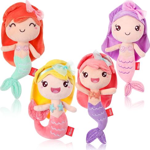 Civaner 4 PCS Mermaid Princess Plush Toys for Girls Mermaid Small Animal Animal Ocean Princess Dolutions Sweet Birthday Decorities (Style Predy) in Saudi Arabia