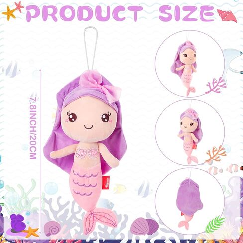 Civaner 4 PCS Mermaid Princess Plush Toys for Girls Mermaid Small Animal Animal Ocean Princess Dolutions Sweet Birthday Decorities (Style Predy) in Saudi Arabia