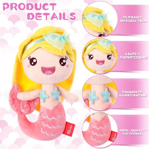 Civaner 4 PCS Mermaid Princess Plush Toys for Girls Mermaid Small Animal Animal Ocean Princess Dolutions Sweet Birthday Decorities (Style Predy) in Saudi Arabia