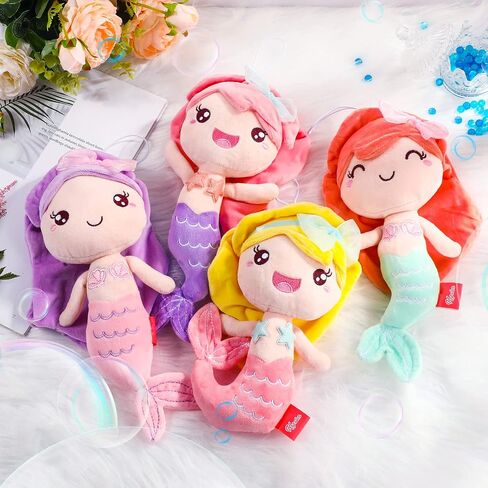 Civaner 4 PCS Mermaid Princess Plush Toys for Girls Mermaid Small Animal Animal Ocean Princess Dolutions Sweet Birthday Decorities (Style Predy) in Saudi Arabia