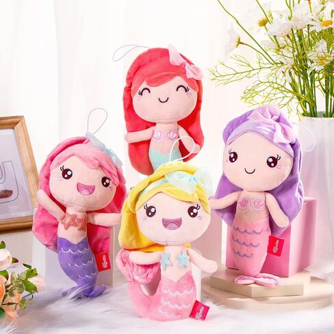 Civaner 4 PCS Mermaid Princess Plush Toys for Girls Mermaid Small Animal Animal Ocean Princess Dolutions Sweet Birthday Decorities (Style Predy) in Saudi Arabia