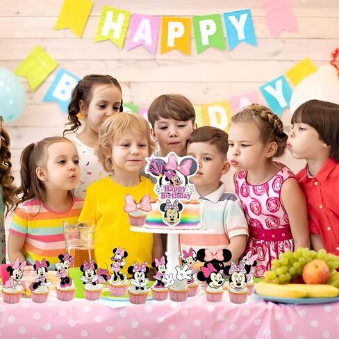 Minnie Cake Decoration, Cupcake Toppers, Pack of 17 Cake Decoration Minnie, Minnie Cake Topper, Mickey Cake Decoration, Minnie Cake Decoration, Cake Decorations, Mouse Cake Decoration for Girls Boys Children in Saudi Arabia