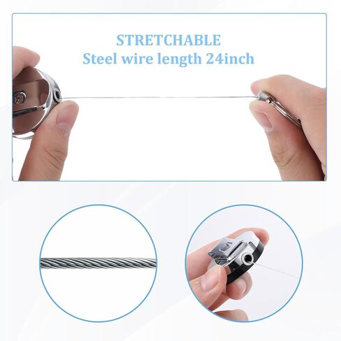 4Pcs Heavy Duty Retractable Pull Pen Pencil Holder Ideal Grip for Markers and Carpenter Elastic Silicone Holder Metal Pens Clip Universal Pen Lanyard for Carpenter Nurse Waitress Construction Worker in Kuwait