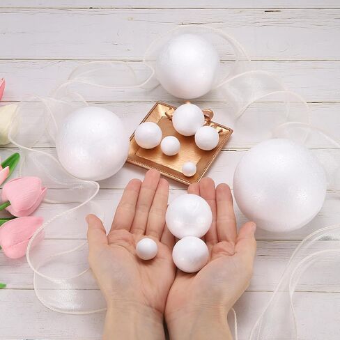 uxcell 30 pcs كرات رغوة بيضاء ، 1.8 بوصة كرات البوليسترين الحرفية كرات مستديرة الصلبة للفن ، الأسرة ، ديي ، زينة الحفلات in Saudi Arabia