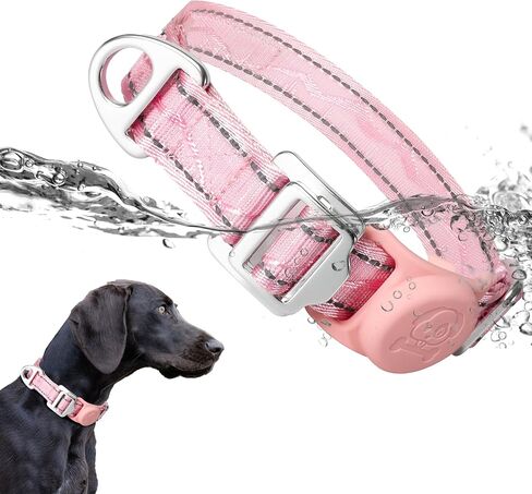 AirTag Dog Collar, Reflective Nylon, Metal Buckle, IP68, Dog Collar with AirTag Holder, Heavy Duty Dog Collars for Large Medium Small Dogs (Lavender Purple, L：Width 1",Neck 16.1"-25.2") in Saudi Arabia