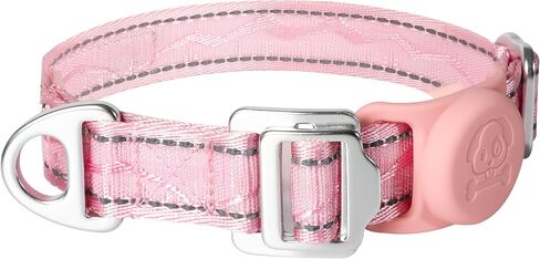 AirTag Dog Collar, Reflective Nylon, Metal Buckle, IP68, Dog Collar with AirTag Holder, Heavy Duty Dog Collars for Large Medium Small Dogs (Lavender Purple, L：Width 1",Neck 16.1"-25.2") in Saudi Arabia