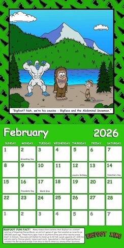 2026 Bigfoot Calendar - Bigfoot Xing ، Sasquatch ، Yeti 12 Month in Saudi Arabia