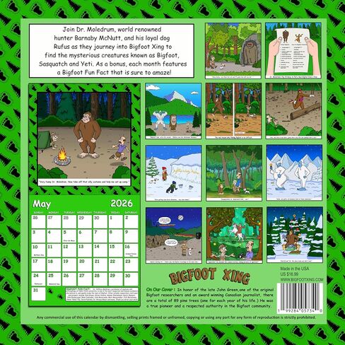 2026 Bigfoot Calendar - Bigfoot Xing ، Sasquatch ، Yeti 12 Month in Saudi Arabia