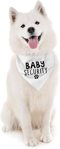 Baby Security Dog Bandana ، White Pet Dog Dicf Associory ، إعلان الحمل الكشف عن الطفل ، وشاح Triangle Dogs ، حيوانات أليفة للكلاب الصغيرة المتوسطة in Kuwait