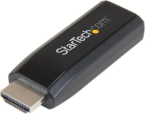 StarTech.com Compact HDMI to VGA Adapter Converter – Power Free HDMI Laptop to VGA Monitor / Projector Converter Box - 1920x1200 (HD2VGAMICRO), Black | Power-free HDMI laptop to VGA monitor or projector converter box, Small form factor, No power adapter r in Kuwait