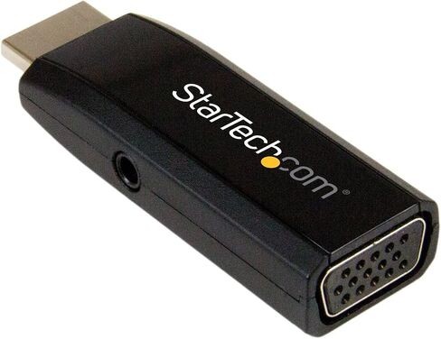 StarTech.com Compact HDMI to VGA Adapter Converter – Power Free HDMI Laptop to VGA Monitor / Projector Converter Box - 1920x1200 (HD2VGAMICRO), Black | Power-free HDMI laptop to VGA monitor or projector converter box, Small form factor, No power adapter r in Kuwait