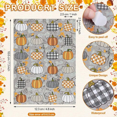 480 PCS ملصقات اليقطين للأطفال خريف عيد الشكر الخريف مزرعة Rustic Pumpkin Puffalo ملصقات منقوشة لخريف عيد الشكر ديكور الفصول الدراسية (أسلوب جديد) in Saudi Arabia