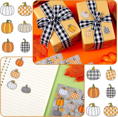 480 PCS ملصقات اليقطين للأطفال خريف عيد الشكر الخريف مزرعة Rustic Pumpkin Puffalo ملصقات منقوشة لخريف عيد الشكر ديكور الفصول الدراسية (أسلوب جديد) in Saudi Arabia