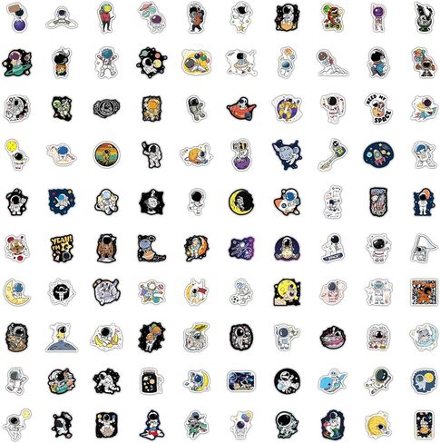 100pcs ملصقات رائد فضاء حزمة ، شارات المساحة المقاومة للماء الفينيل لزجاجة المياه ، ملصقات الفضاء للأطفال محمول من أجهزة الكتب المحمولة ، شارات الفضاء الخارجي للبالغين النساء المراهقات in Kuwait