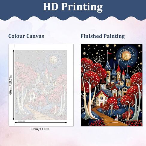 QENSPE Framed Paint by Numbers Kit for Adults,Lighthouse Paint by Number on Canvas for Beginners,DIY Painting Kits Art Crafts Suitable for Home Wall Decoration 12x16 inch in Kuwait