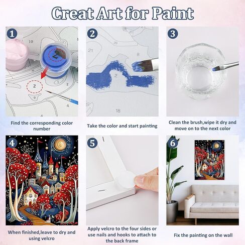 QENSPE Framed Paint by Numbers Kit for Adults,Lighthouse Paint by Number on Canvas for Beginners,DIY Painting Kits Art Crafts Suitable for Home Wall Decoration 12x16 inch in Kuwait