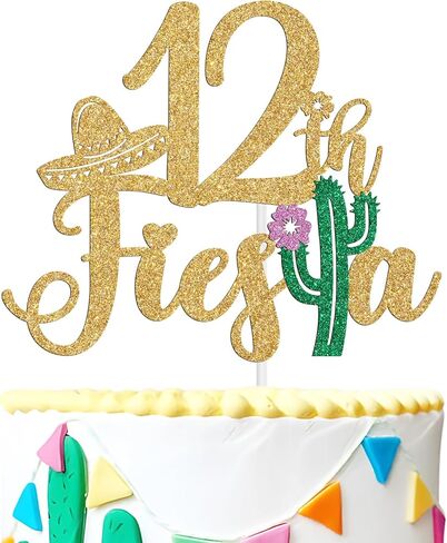 40th Fiesta Cake Topper, Cheers to 40 Years/Taco Bout 40 Cake Decor,Tropical Hawaiian Mexican Summer Themed Happy 40th Birthday/Anniversay Party Decoration Supplies in Saudi Arabia