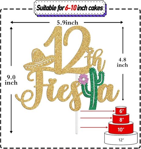 40th Fiesta Cake Topper, Cheers to 40 Years/Taco Bout 40 Cake Decor,Tropical Hawaiian Mexican Summer Themed Happy 40th Birthday/Anniversay Party Decoration Supplies in Saudi Arabia