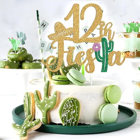 40th Fiesta Cake Topper, Cheers to 40 Years/Taco Bout 40 Cake Decor,Tropical Hawaiian Mexican Summer Themed Happy 40th Birthday/Anniversay Party Decoration Supplies in Saudi Arabia
