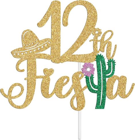 40th Fiesta Cake Topper, Cheers to 40 Years/Taco Bout 40 Cake Decor,Tropical Hawaiian Mexican Summer Themed Happy 40th Birthday/Anniversay Party Decoration Supplies in Saudi Arabia