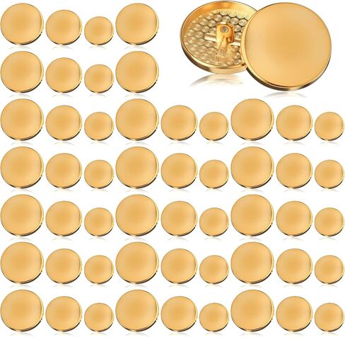30 PCS Gold Buttons for Clothes,15/18/25 mm Metal Flat Botones para Ropa Elegantes, Gold Buttons for Blazer, Round Shaped Sewing Button for Clothes Suit Coat Shirt Jackets Sewing Craft in Saudi Arabia