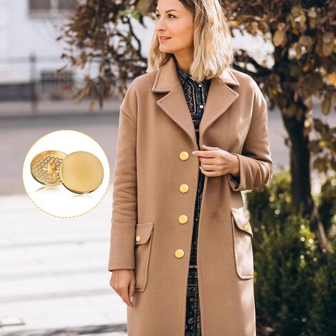 30 PCS Gold Buttons for Clothes,15/18/25 mm Metal Flat Botones para Ropa Elegantes, Gold Buttons for Blazer, Round Shaped Sewing Button for Clothes Suit Coat Shirt Jackets Sewing Craft in Saudi Arabia