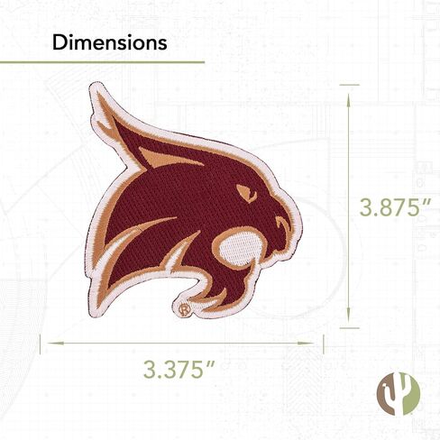 Desert Cactus Texas State University Patch – Embroidered Iron On/Sew On Applique for Blazers, Jackets, Backpacks, Bags, Hats & Tactical Gear – Texas State Bobcats (Patch - Design A) in Saudi Arabia
