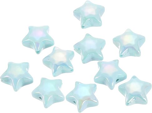 uxcell 10Pcs Star Shaped Beads, 12x19mm Lovely Acrylic Star Bulk Beads for Bracelet Earring Necklace Craft Making (Blue) in Saudi Arabia