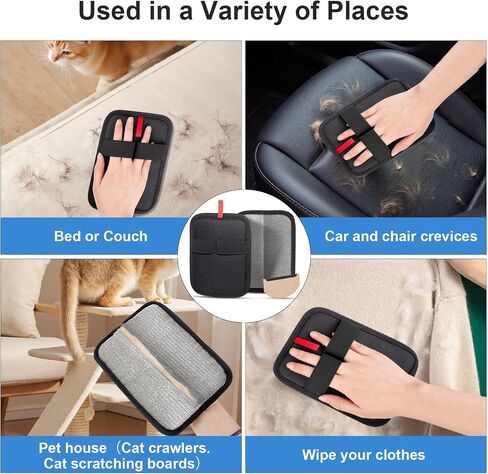 2 Pcs Static Pet Hair Remover: Electrostatic Pet Hair Removal Gloves, Reusable Cat Dog Hair Remover Tool, Grooming Gloves Brush for Couch, Furniture, Carpet, Clothes, Car Seat in Saudi Arabia