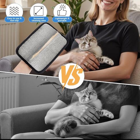 2 Pcs Static Pet Hair Remover: Electrostatic Pet Hair Removal Gloves, Reusable Cat Dog Hair Remover Tool, Grooming Gloves Brush for Couch, Furniture, Carpet, Clothes, Car Seat in Saudi Arabia