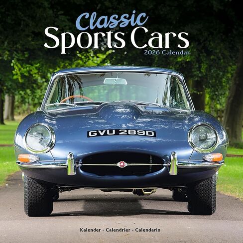Classic Sports Cars Calendar 2026 | 12 Month Wall Calendar | Avonside Publishing | Plastic Free Packaging in Saudi Arabia