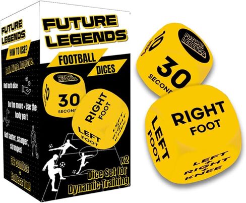 Kick Up Training Dice Game (2 pcs) – Soccer Gift for Boys 8-12 | Improve Juggling & Ball Control | Fun Football Toy in Saudi Arabia
