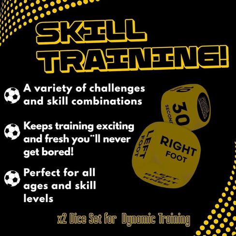 Kick Up Training Dice Game (2 pcs) – Soccer Gift for Boys 8-12 | Improve Juggling & Ball Control | Fun Football Toy in Saudi Arabia