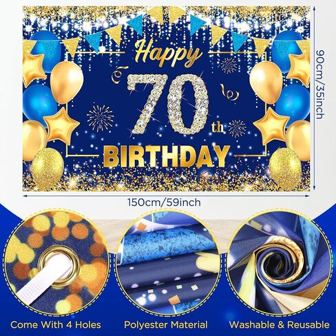 Navy Blue Gold 90th Birthday Decorations for Women Men Happy 90th Birthday Banner Vintage 1935 Honeycomb Centerpiece Hanging Swirls Sash Paper Pompoms Decor for 90 Years Old Anniversary Party Supplies in Saudi Arabia