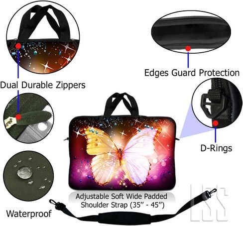 Laptop Skin Shop Neoprene Laptop Sleeve Bag Carrying Case with Handle and Adjustable Shoulder Strap Parent 2 in Kuwait