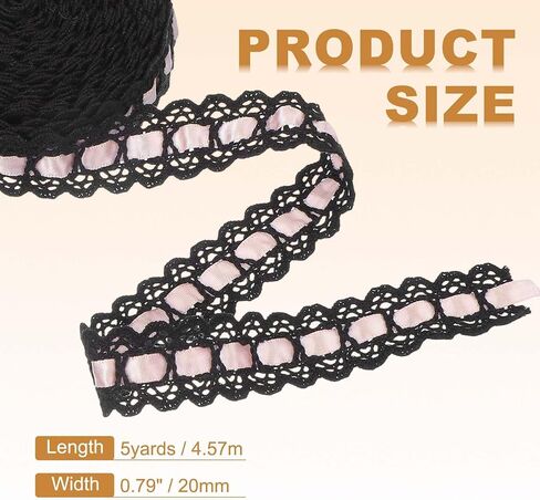 uxcell 5 Yards Eyelet Lace Trim, 0.79 Inch Crochet Lace Trim Floral Embroidered Ribbons for Sewing Dress Apron Pillow Clothes Bag Decoration, Wine Red in Saudi Arabia