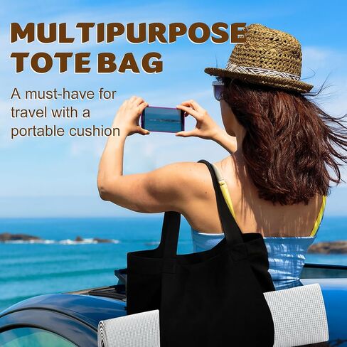 حقيبة اليوجا مع حامل بساط اليوجا، وحقيبة حمل البيلاتيس وكتلة اليوجا للنساء، حقيبة كتف من القماش مع جيب للصالة الرياضية، والمكتب، والسفر، والشاطئ، والتمرين، والرياضة، تناسب جميع أغراضك حامل بساط اليوجا in Kuwait