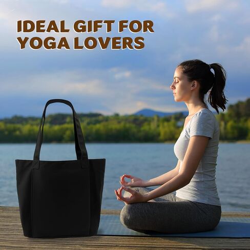 حقيبة اليوجا مع حامل بساط اليوجا، وحقيبة حمل البيلاتيس وكتلة اليوجا للنساء، حقيبة كتف من القماش مع جيب للصالة الرياضية، والمكتب، والسفر، والشاطئ، والتمرين، والرياضة، تناسب جميع أغراضك حامل بساط اليوجا in Kuwait