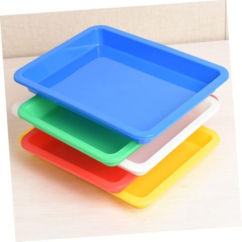 Cabilock 5pcs Thickened Serving Trays for Crafts Plastic Tray Stackable Design for Art Classroom and DIY Projects in Saudi Arabia