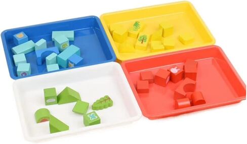 Cabilock 5pcs Thickened Serving Trays for Crafts Plastic Tray Stackable Design for Art Classroom and DIY Projects in Saudi Arabia