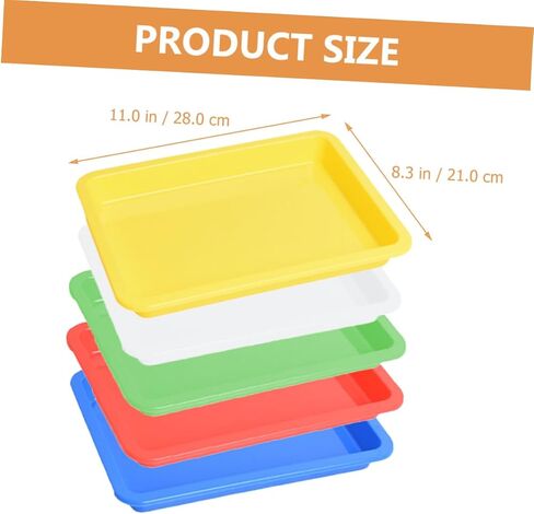 Cabilock 5pcs Thickened Serving Trays for Crafts Plastic Tray Stackable Design for Art Classroom and DIY Projects in Saudi Arabia