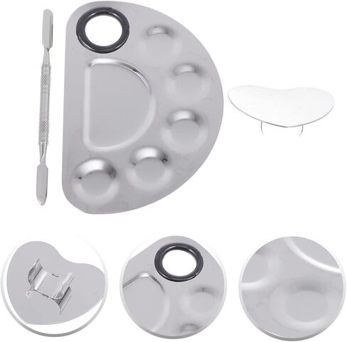 LIFKOME Durable Nail Color Mixing Kit Stainless Steel Paint Boards with Mixing Sticks for Manicure and Makeup Lightweight and Multi-Purpose Design for DIY Nail Art in Saudi Arabia