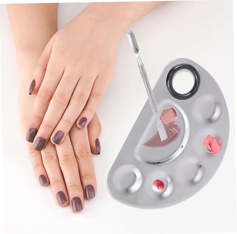 LIFKOME Durable Nail Color Mixing Kit Stainless Steel Paint Boards with Mixing Sticks for Manicure and Makeup Lightweight and Multi-Purpose Design for DIY Nail Art in Saudi Arabia