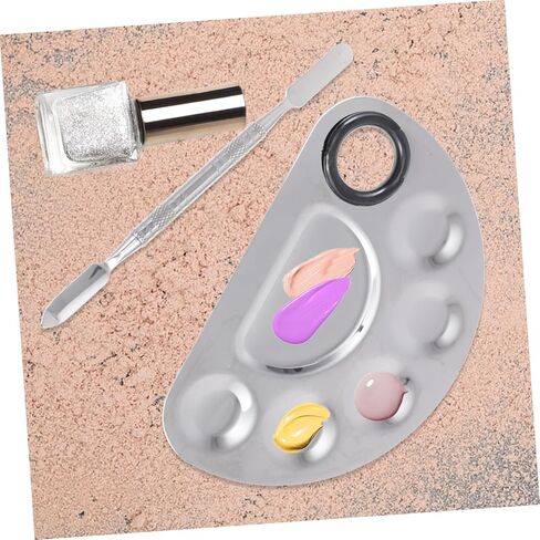 LIFKOME Durable Nail Color Mixing Kit Stainless Steel Paint Boards with Mixing Sticks for Manicure and Makeup Lightweight and Multi-Purpose Design for DIY Nail Art in Saudi Arabia