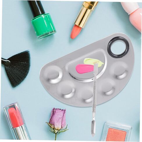 LIFKOME Durable Nail Color Mixing Kit Stainless Steel Paint Boards with Mixing Sticks for Manicure and Makeup Lightweight and Multi-Purpose Design for DIY Nail Art in Saudi Arabia